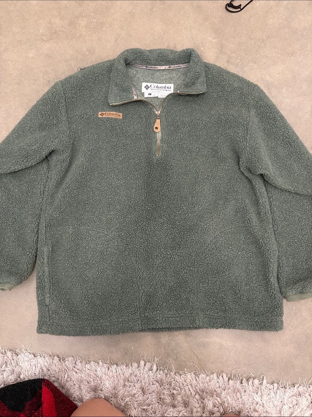 Columbia Women's Sage Green Sherpa Quarter-Zip Pullover